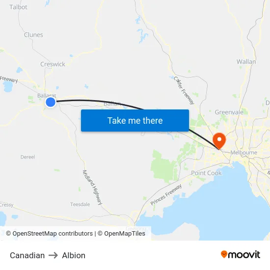 Canadian to Albion map