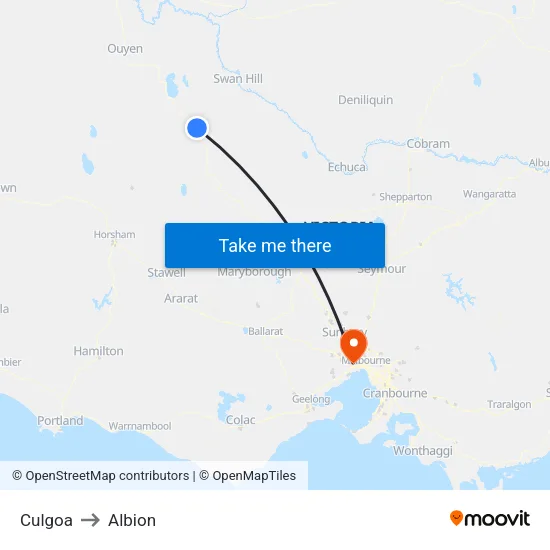 Culgoa to Albion map