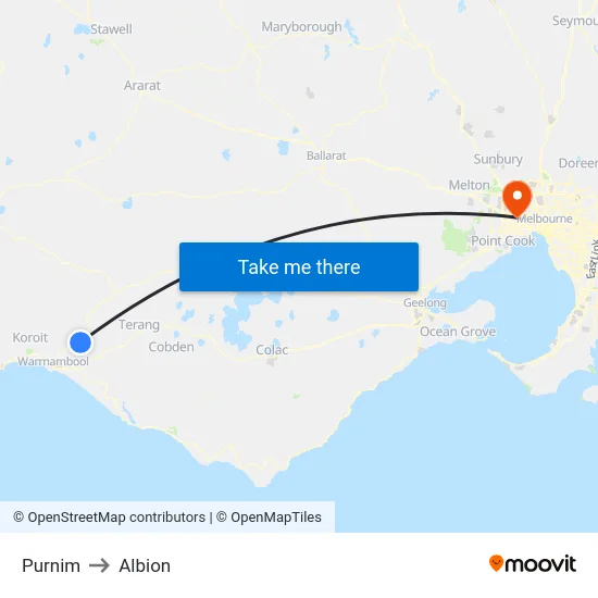 Purnim to Albion map