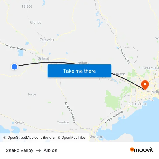 Snake Valley to Albion map