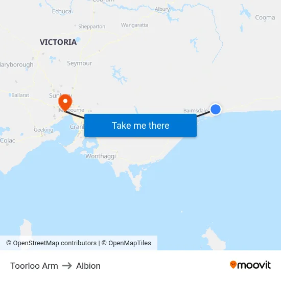 Toorloo Arm to Albion map