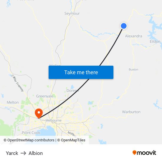 Yarck to Albion map