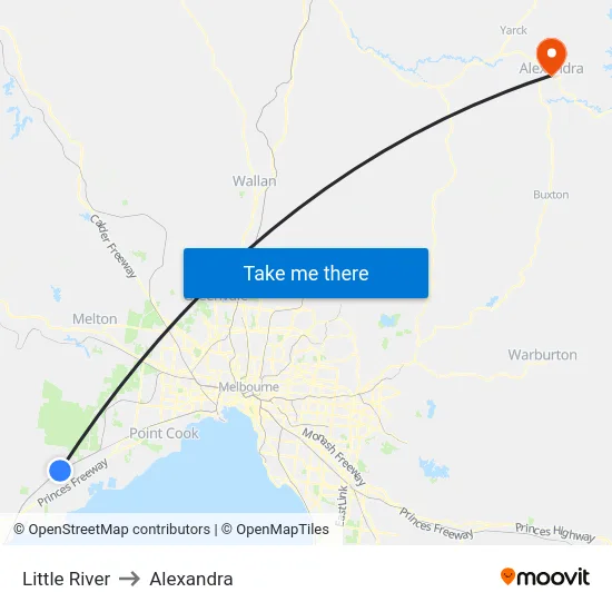 Little River to Alexandra map