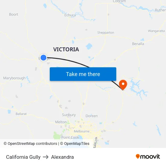 California Gully to Alexandra map