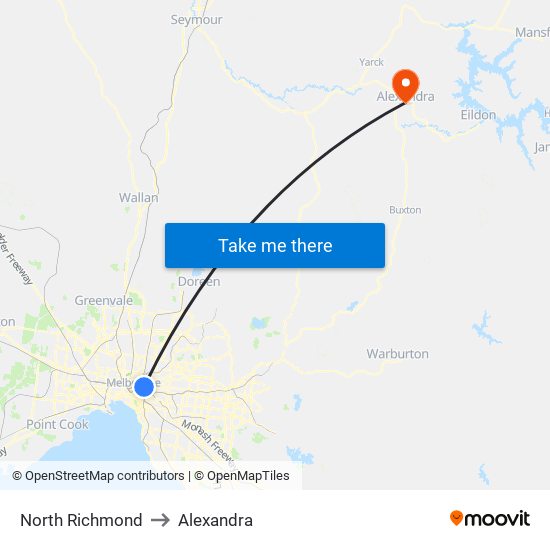 North Richmond to Alexandra map