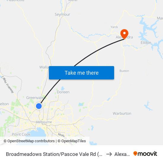 Broadmeadows Station/Pascoe Vale Rd (Broadmeadows) to Alexandra map