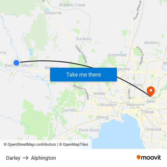 Darley to Alphington map