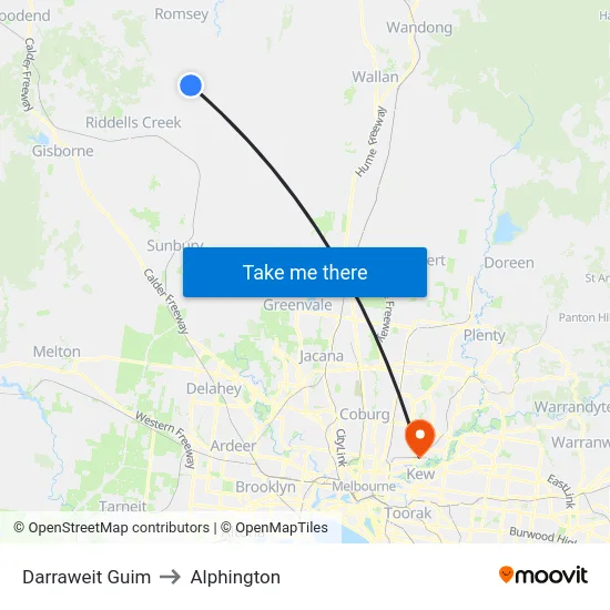 Darraweit Guim to Alphington map