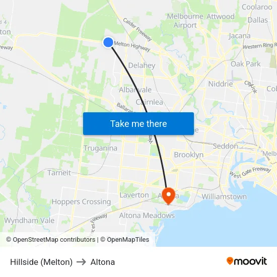 Hillside (Melton) to Altona map