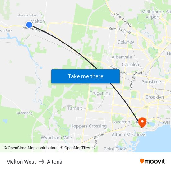 Melton West to Altona map