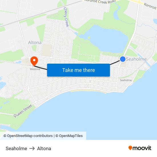 Seaholme to Altona map