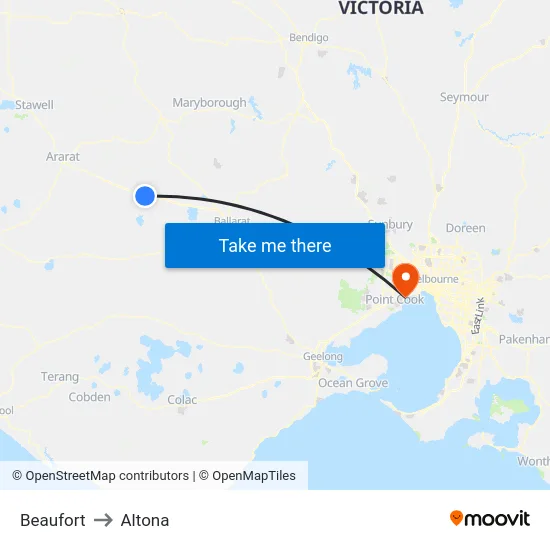 Beaufort to Altona map