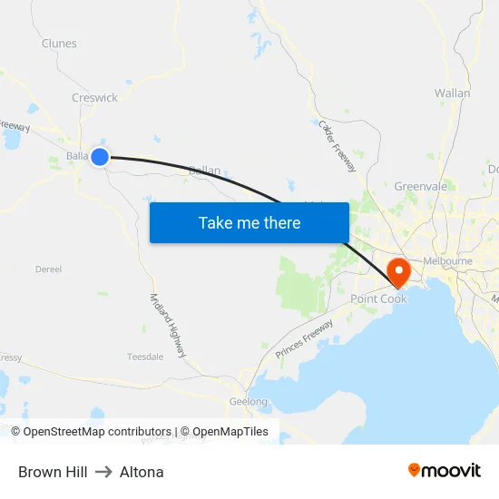 Brown Hill to Altona map