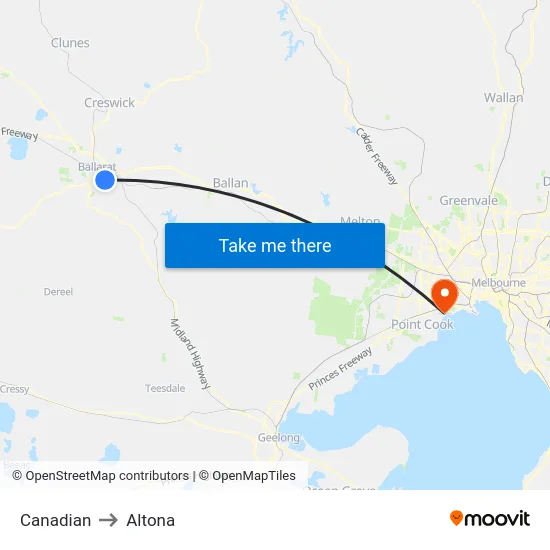 Canadian to Altona map