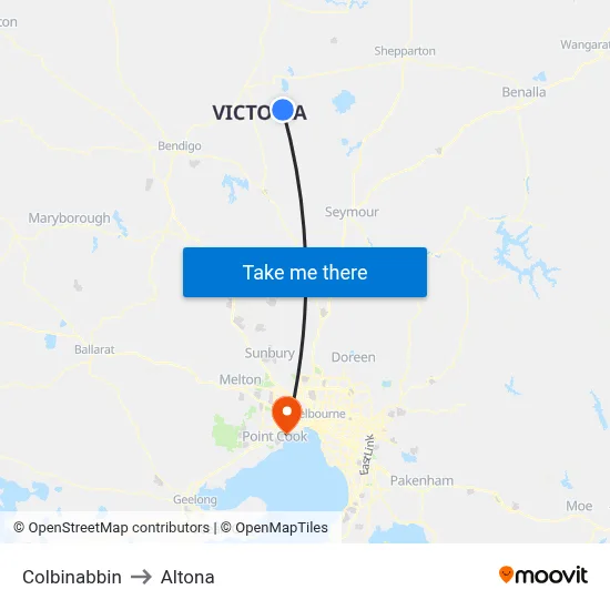 Colbinabbin to Altona map