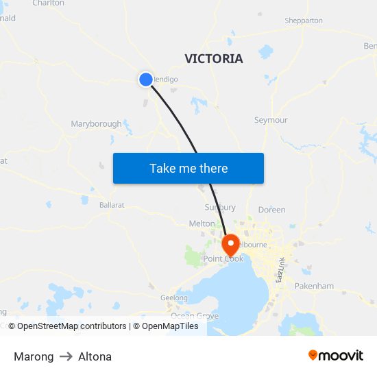 Marong to Altona map