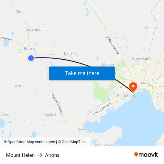 Mount Helen to Altona map