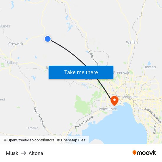 Musk to Altona map