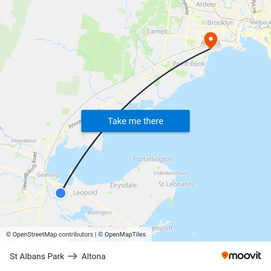 St Albans Park to Altona map