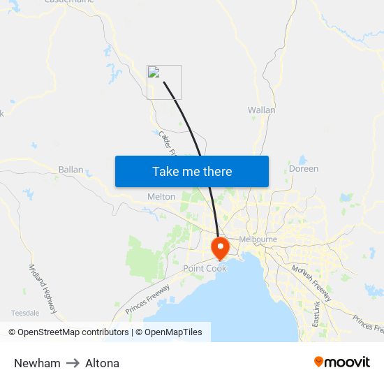 Newham to Altona map