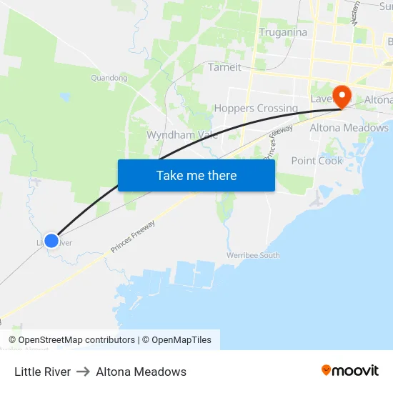 Little River to Altona Meadows map