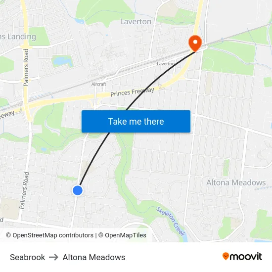 Seabrook to Altona Meadows map
