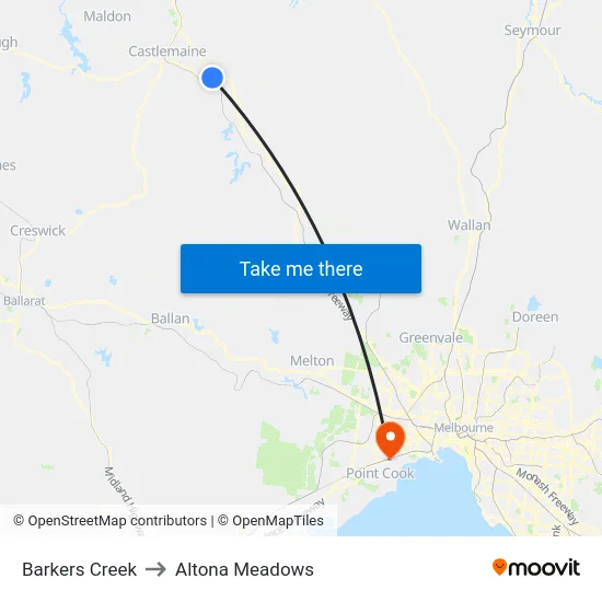 Barkers Creek to Altona Meadows map