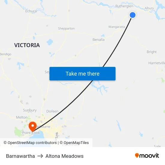 Barnawartha to Altona Meadows map