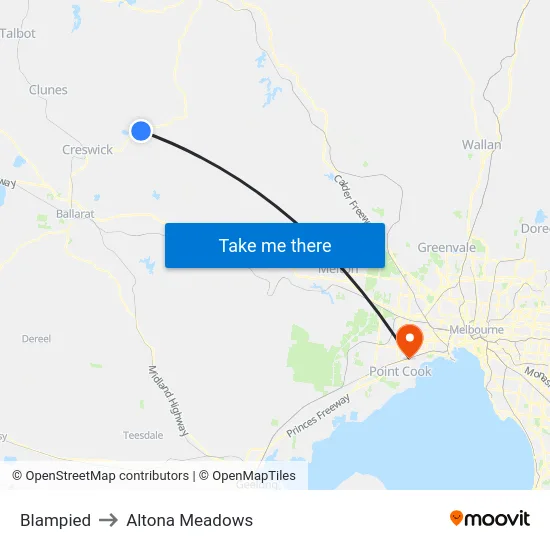 Blampied to Altona Meadows map
