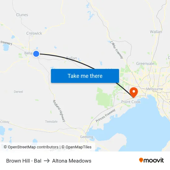 Brown Hill - Bal to Altona Meadows map
