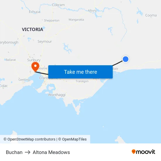 Buchan to Altona Meadows map