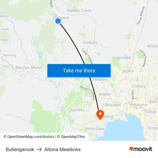 Bullengarook to Altona Meadows map