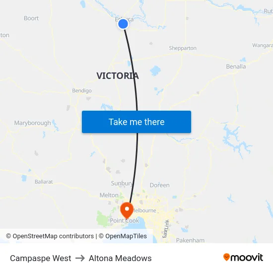 Campaspe West to Altona Meadows map