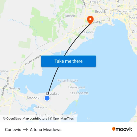 Curlewis to Altona Meadows map