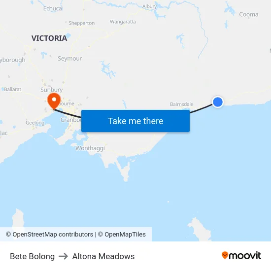 Bete Bolong to Altona Meadows map