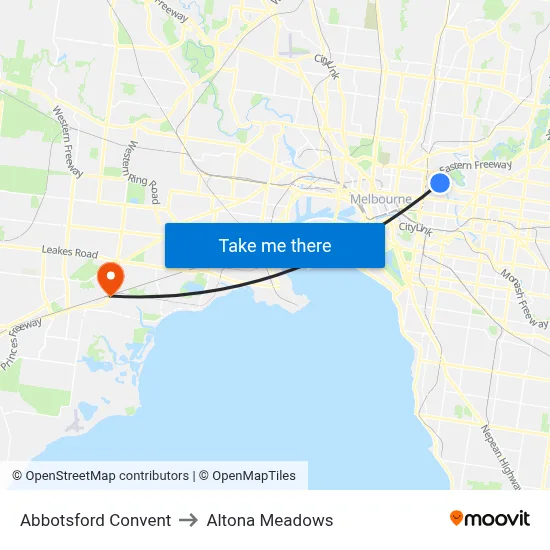 Abbotsford Convent to Altona Meadows map