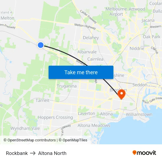 Rockbank to Altona North map