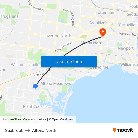 Seabrook to Altona North map