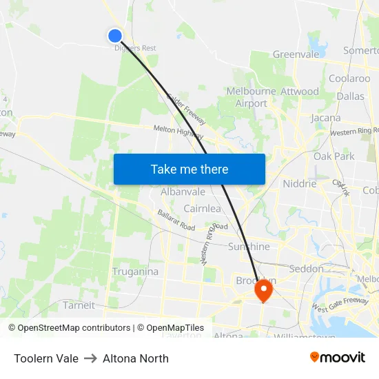 Toolern Vale to Altona North map