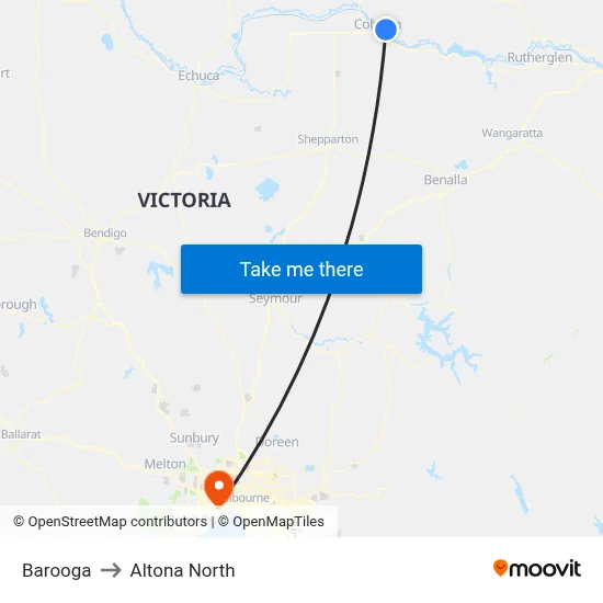 Barooga to Altona North map