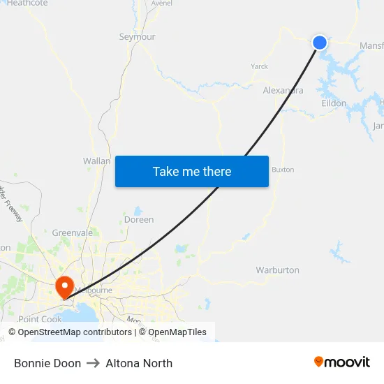 Bonnie Doon to Altona North map