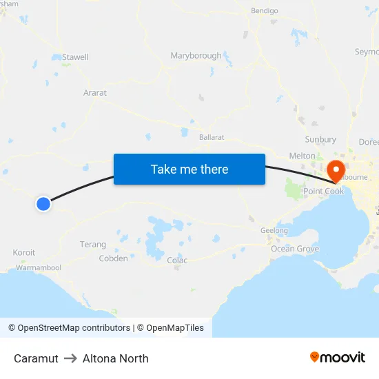 Caramut to Altona North map