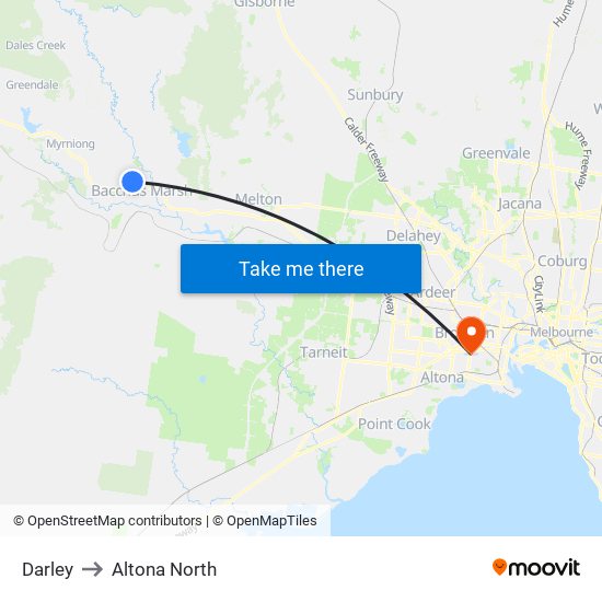 Darley to Altona North map