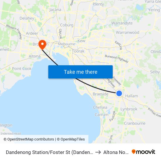 Dandenong Station/Foster St (Dandenong) to Altona North map