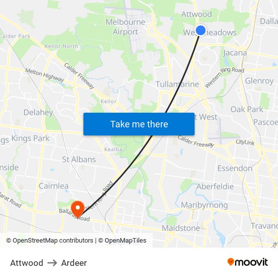 Attwood to Ardeer map