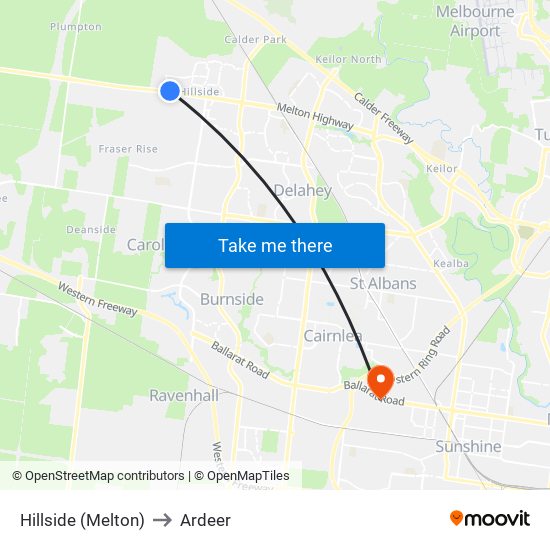 Hillside (Melton) to Ardeer map