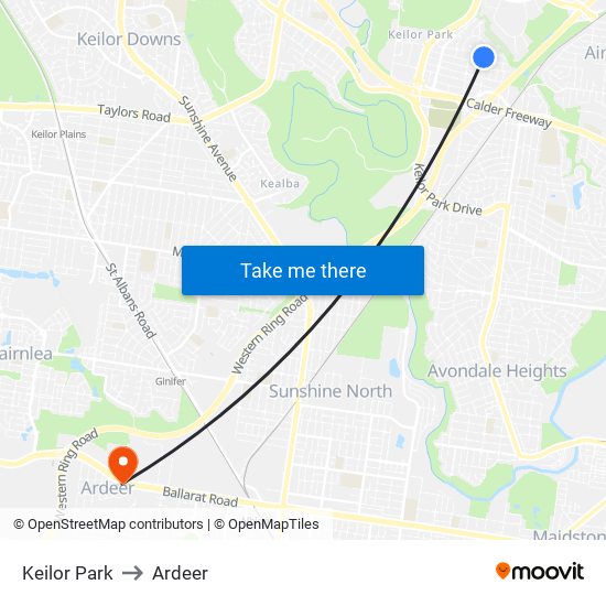 Keilor Park to Ardeer map