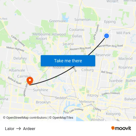Lalor to Ardeer map