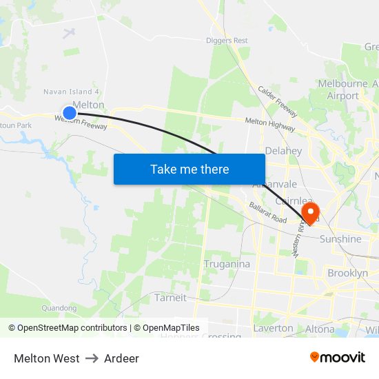 Melton West to Ardeer map