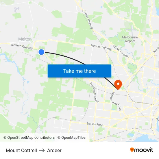 Mount Cottrell to Ardeer map